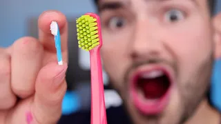 20,000 Bristle vs 20 Bristle Toothbrush!!