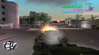 GTA Vice City - Driving a Rhino Tank until Busted! 6 Stars Wanted Level