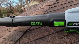 How does my new battery operated EGO Leaf Blower work on clogged rain gutters?