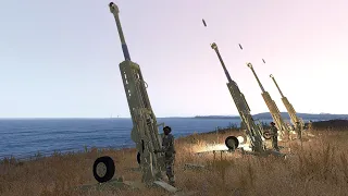 Howitzer M777 155mm Artillery Fire - Russia vs Ukraine - Military Simulation - Tandav - ARMA 3