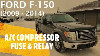 Ford F-150 - A/C COMPRESSOR FUSE & RELAY LOCATION (2009 - 2014)