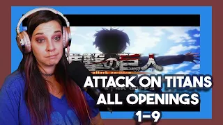 Lauren Reacts All Attack on Titan Openings (1-9) *Way more varied than I thought!*