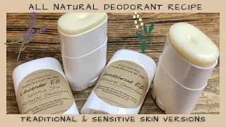 All Natural Deodorant that Works + Sensitive Skin Recipe | Ellen Ruth Soap