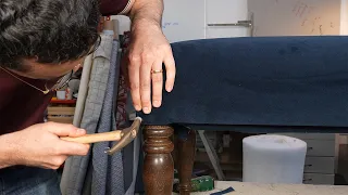 How To Reupholster A Footstool In 15 Minutes!