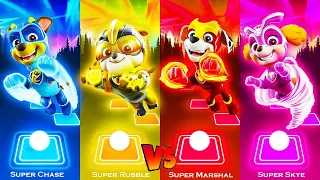 Paw Patrol Mighty Pups Team Super Chase vs Super Rubble vs Super Marshall vs Super Skye Tiles Hop ED