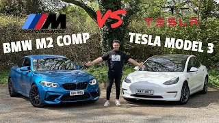 BMW M2 COMPETITION VS TESLA MODEL 3 | 0-62MPH