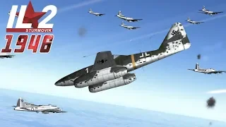 Full IL-2 1946 mission: B-17 Formation Attacked by Me-262s