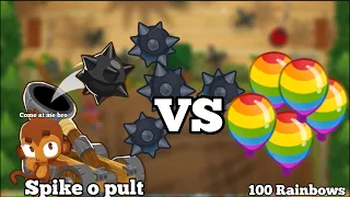 Spike-o-Pult VS 100 Rainbow Bloons