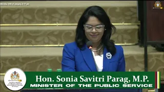 Budget 2023 debate presentation by Minister of Public Service, Sonia Parag.