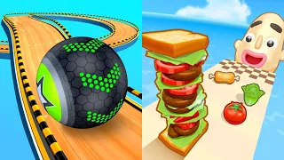 Going Balls 3D Game Gameplay vs Sandwich Runner 3D Game Gameplay - All Level Gameplay Android,iOS