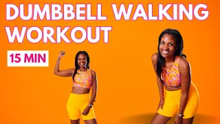 15 Minute Walk and Tone Dumbbell Workout | Walking Workout | Moore2health