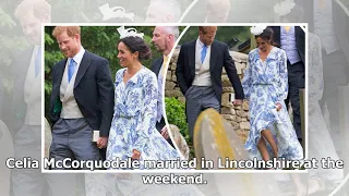Meghan almost slips at Diana's niece's wedding