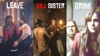 What Happens If You Decide To Drink Vs Leave Vs Kill Sister - Aberdeen Pig Farm RDR2 (All Outcomes)