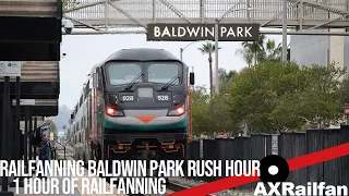 Railfanning Baldwin Park 1 Hour Rush Hour