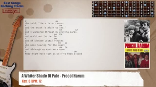🎸 A Whiter Shade Of Pale - Procol Harum Guitar Backing Track with chords and lyrics