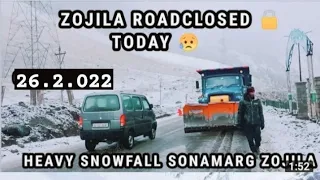 today new update ....26/2/2022 ..zojila road snow claerning work...#sonamarg #zojila