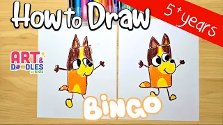 How to draw BINGO from Bluey | super easy | Art and doodles for kids
