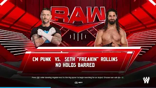 WWE 2K24 FULL MATCH — CM Punk vs. Seth Rollins — No Holds Barred Match!"