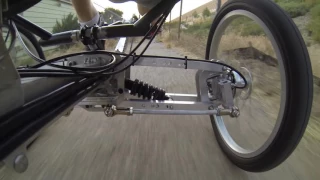 Recumbent Trike prototype trip through a back ally rough road