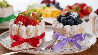 Small and Precious Mini Charlotte Cake Recipe 🍓🥝🥭🍇 // Mango, Kiwi, Raspberry, Blueberry, Strawberry