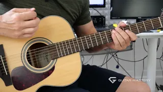 Power strumming single notes on a cheap guitar