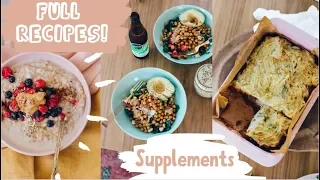 WHAT I EAT IN A DAY // whole food plant based // + SUPPLEMENTS I TAKE!