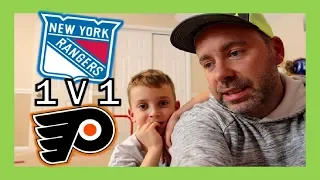 1V1 - RYAN VS DAD - FLYERS VS RANGERS - KNEE HOCKEY - QUINNBOYSTV