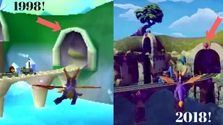 Side by Side Comparison!! Spyro Reignited (2018) vs. Spyro the Dragon (1998)