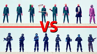 SQUID GAME Team vs S.W.A.T. Team - Totally Accurate Battle Simulator TABS