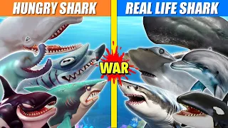 Hungry Shark vs Real Life Animals Turf War | SPORE