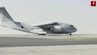 Dubai Airshow Boeing V22 Osprey and Kawasaki C-2 - Taxiing & flying display at Dubai airshow 2021