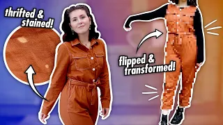 Transforming a Stained Boilersuit into a Cute Jumpsuit! ✿ Thrift Flip ✿