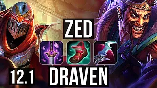 ZED vs DRAVEN (MID) | Rank 2 Zed, 6 solo kills, 10/3/5, Rank 23 | BR Master | 12.1