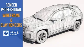 Wireframe render and clay render in Vray 6 | Vray for 3dsmax | v-ray 6 tutorials