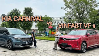 Kia Carnival và VinFast VF9 - Mỗi xe một thế mạnh khác nhau.