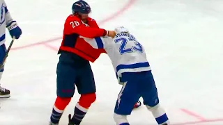 Michael Eyssimont Nic Dowd Fight (FULL CLIP) Capitals vs Lightning | NHL Highlights