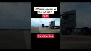 Mercedes Actros vs Scania R500 Truck Race |#mercedes #benz #actros#scania #r500#shorts race#truck