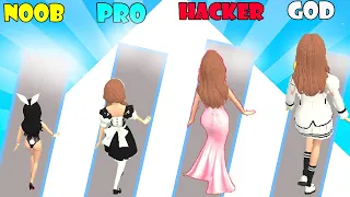 NOOB vs PRO vs HACKER vs GOD in Outfit Queen