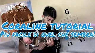 TUTORIAL/ Coraline - Maneskin guitar tutorial (intro + chords)