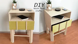 DIY - Make a Bedside Table - How to Make a Nightstand with Waste Paper