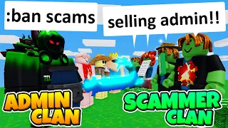 ADMIN CLAN vs SCAMMER CLAN in Roblox BedWars...