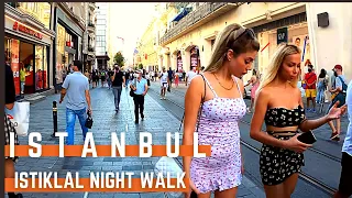 Istanbul Turkey | Istiklal Street Night Walking Tour | 4k UHD 60FPS | The People in The City | 2021
