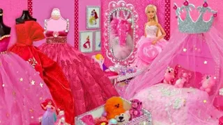 Twin Barbie Bunk Bed Morning  Routine Dress Up Gaun boneka vestido  de