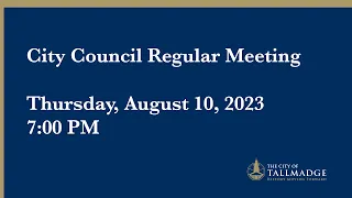 City Council Regular Meeting - August 10, 2023