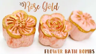 Make Rose Gold Flower Bath Bombs Using a Moon Cake Press!