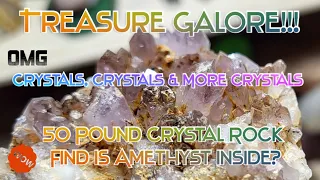 Treasure Galore! Crystals, #Crystals & More Crystals! 50 Pound Crystal Rock Find Is #Amethyst Inside