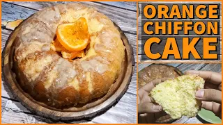 Orange Chiffon Cake (with Orange Glaze) | How to make Easy Orange Cake