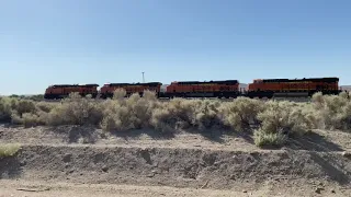 4K: Pacing a 70 MPH BNSF Z-Train through the Desert!