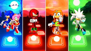 Sonic love Amy 🆚 Knuckles Exe 🆚 Sonic Boom 🆚 Silver Sonic | Sonic Team Tiles Hop