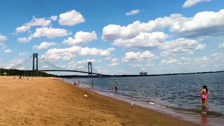 Staten Island New York - 4K Beach Walk - March Across Midland Beach